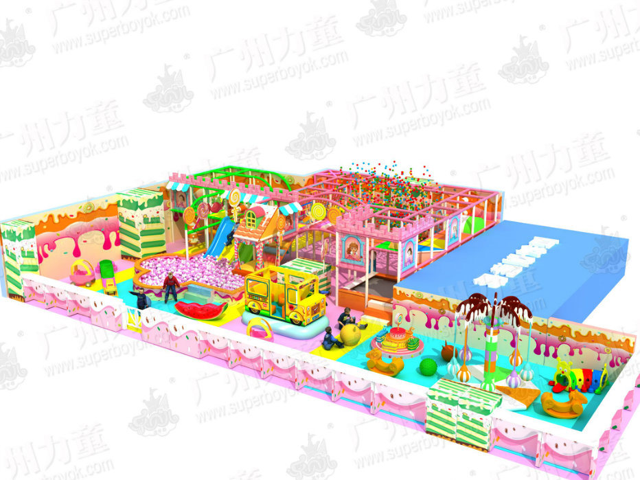 Superboy Amusement Cheap Candy Theme Indoor Playground with Electric Machine