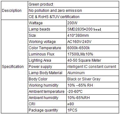 200W E27 LED High Bay Light for Factory Warehouse