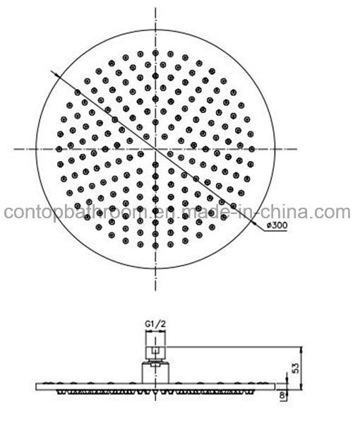 Round Brass Shower Head with Watermark Approval Bre123