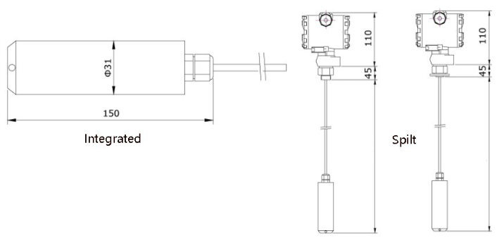 * IP68 4~20mA 0-5V Immersion Hydraulic Liquid Pressure Level Transducer Pressure Transmitter (JC621-42)
