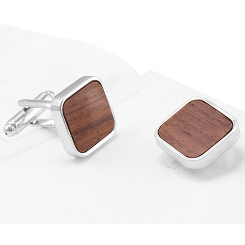 VAGULA Silver Plated Brown Opal Cuff Link