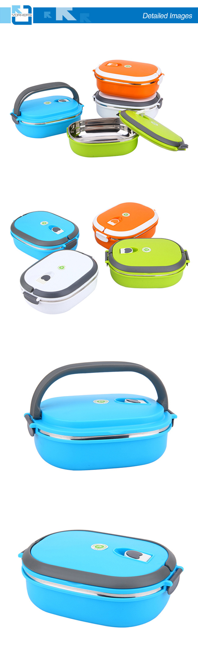 Stainless Steel Single Layer Tiffin Box Multicolor Modern Style Lunchbox