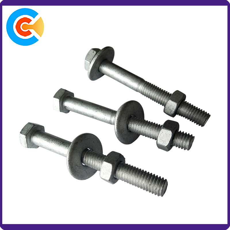 Carbon Steel M8 Surface Dacromet Hex Nut Bolt with Washer