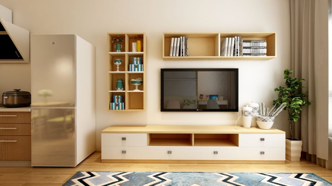 Modern Murphy Bed with Bookshelf and Sofa