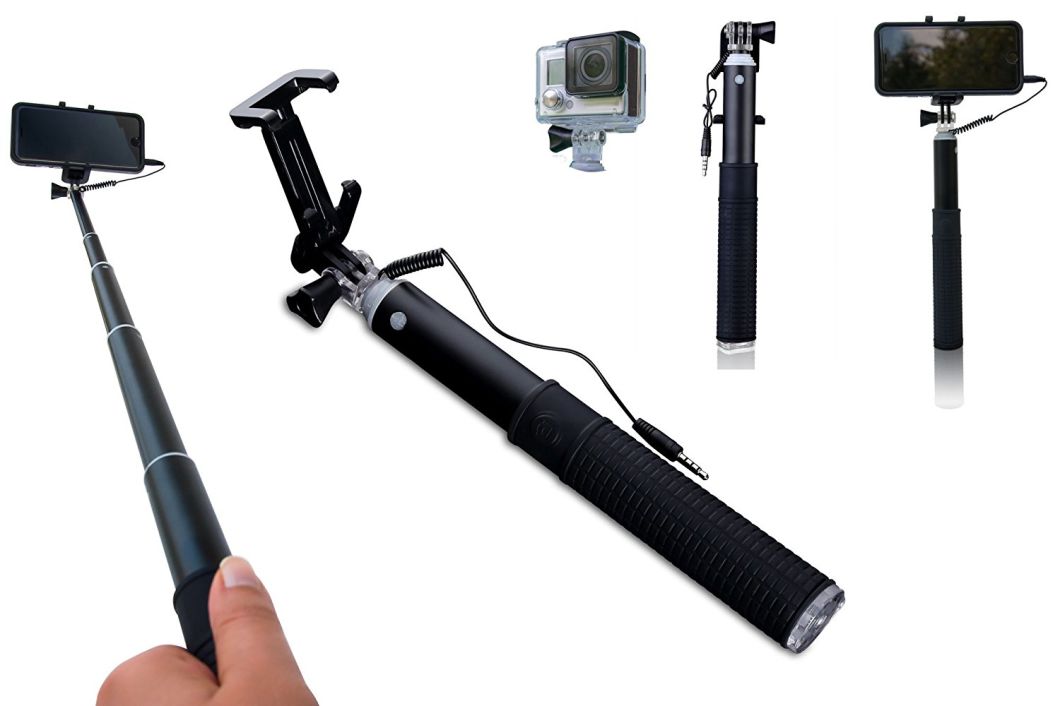 Premium Quality Aluminium Cable Selfie Stick for All Iphones