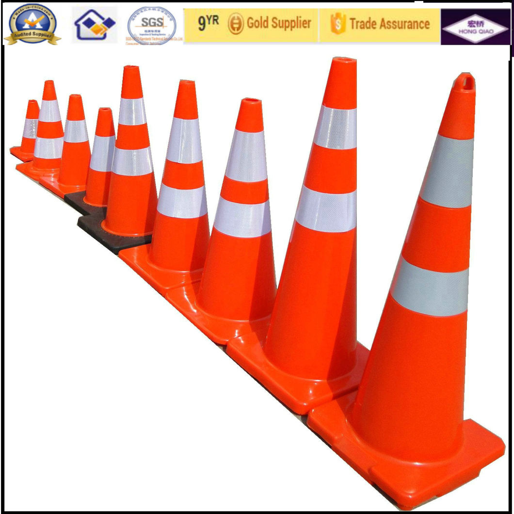 Flexible PVC Road Traffic Safety Cone All Orange PVC Cones