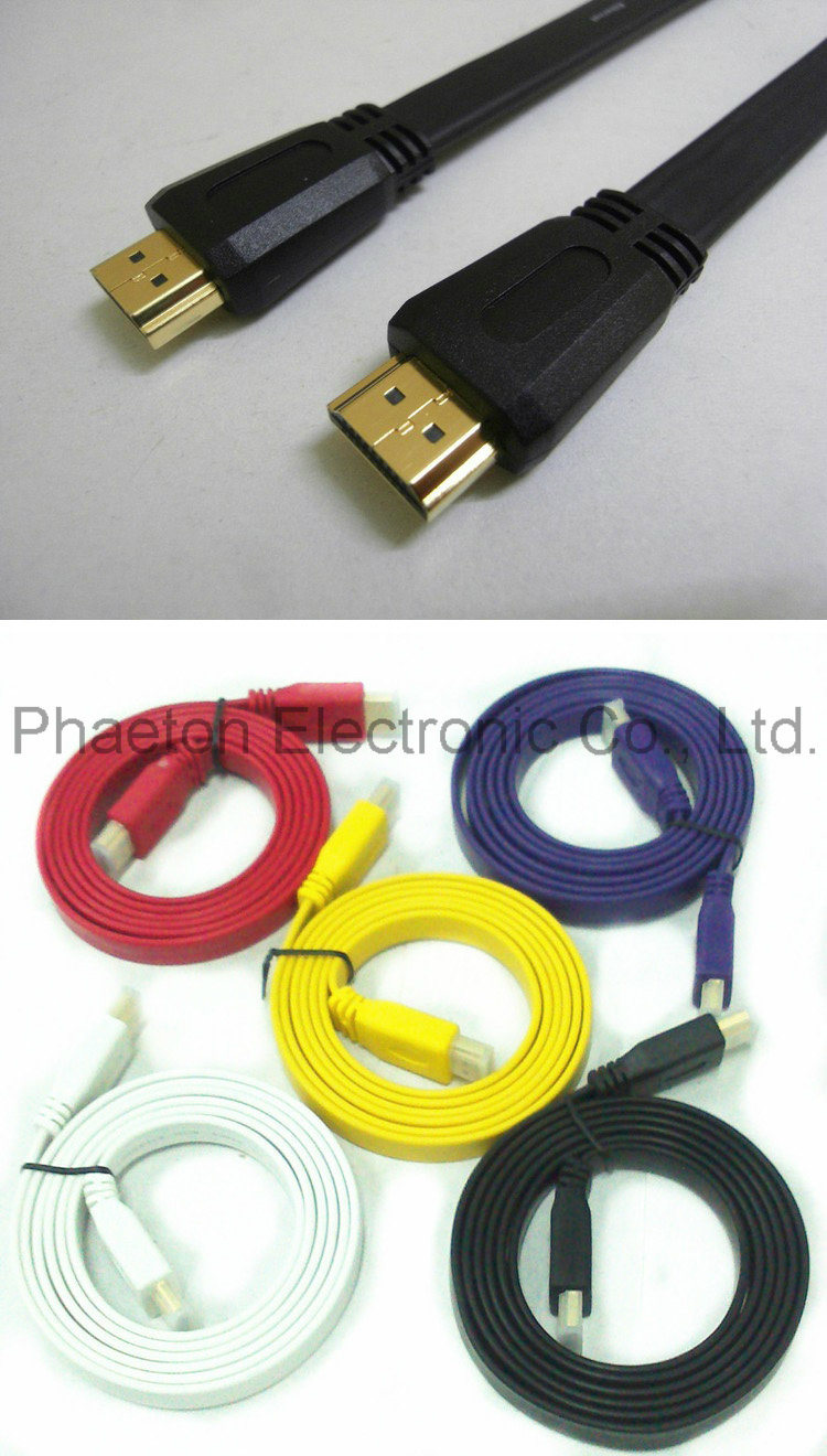 Flat HDMI Cable in Black Color for 1.4V