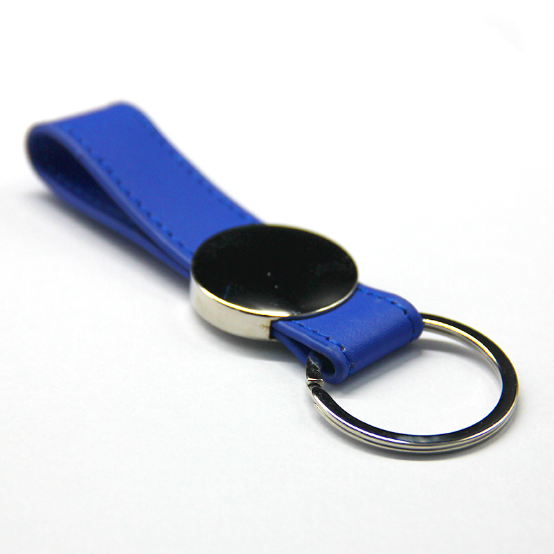 Custom Cheap Leather Keychain with Keyring for Promotion