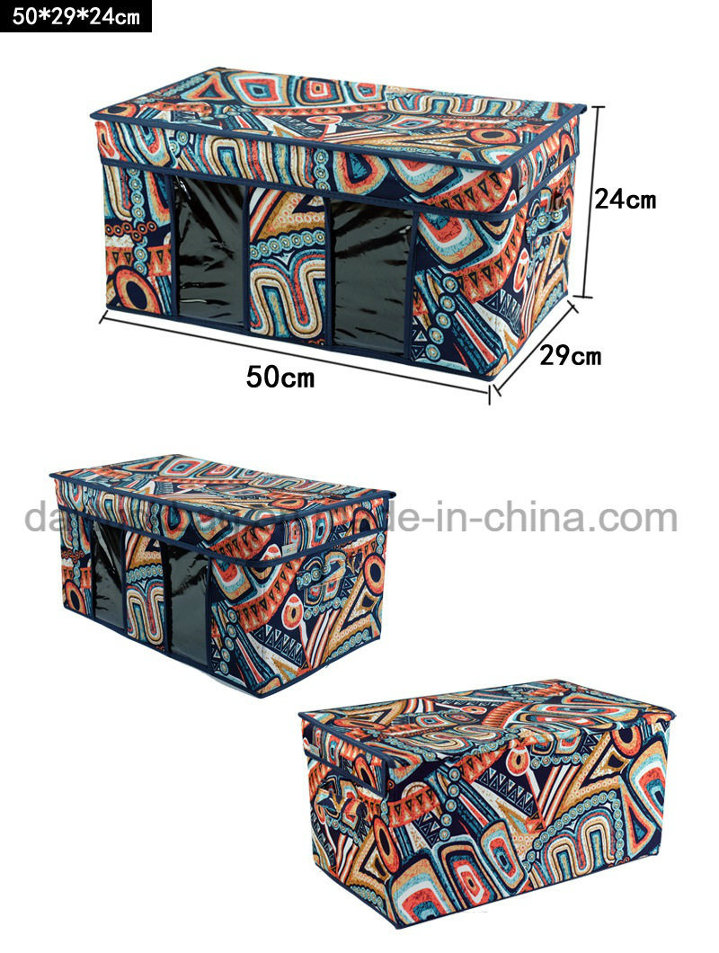 Foldable Print Large Waterproof Fabric Covered Decorative Storage Box