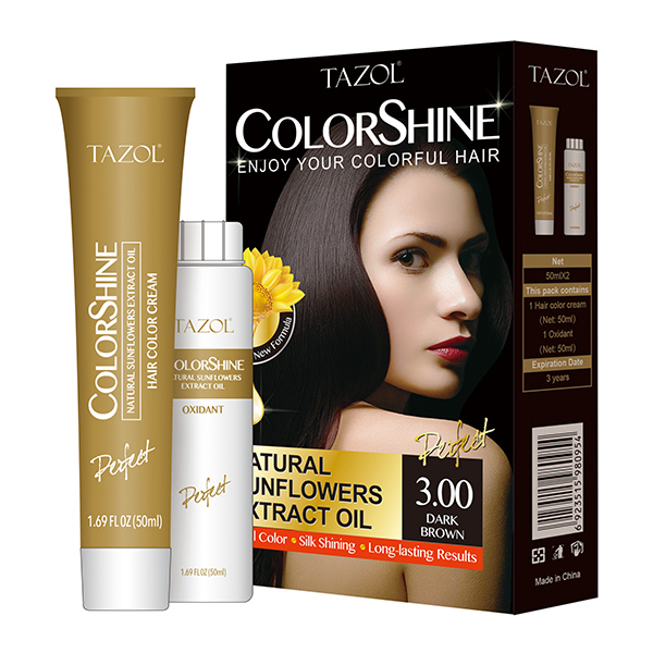 Tazol Natural Colorshine Sunflowers Extract Oil Permanent Color Cream Hair Colorant