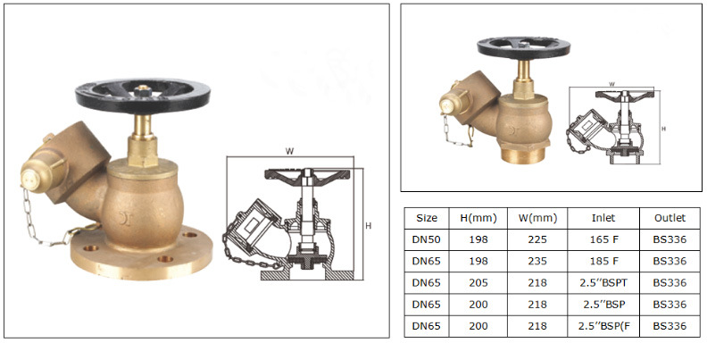 Flange Type Oblique Angle Fire Hydrant Landing Valve