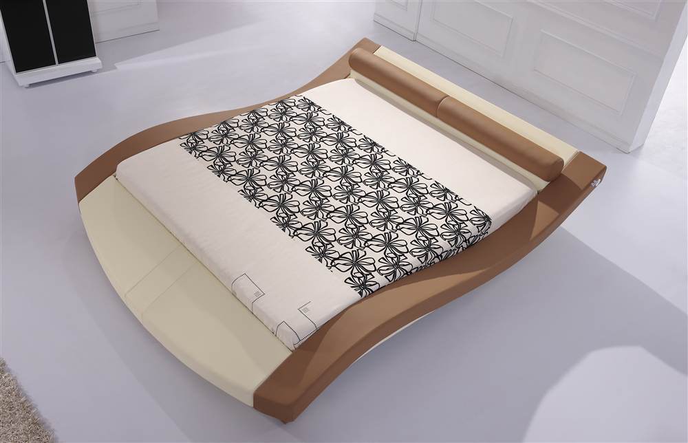 Home Furniture Contemporary King Size Leather Bed