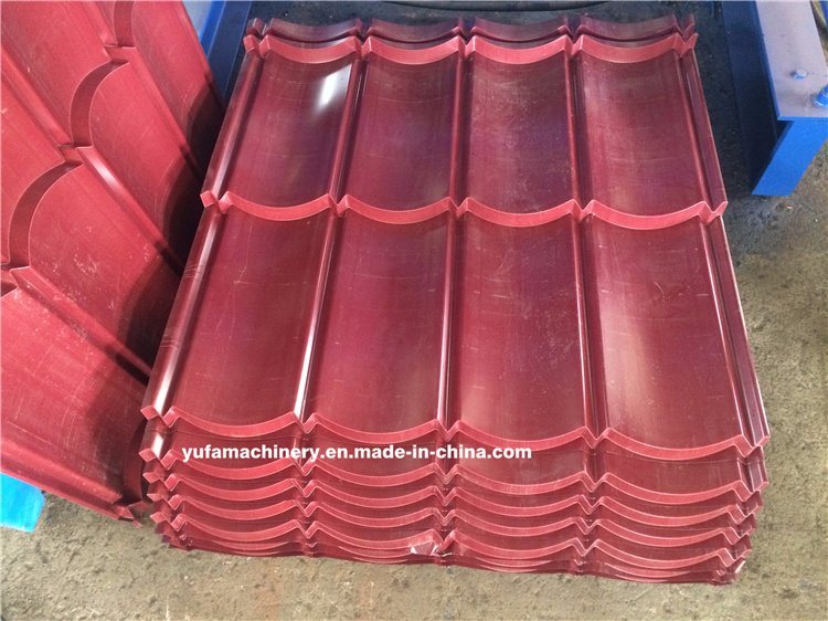 PPGI High Quality Hydraulic Cutting 800 Indonesia Hot Sell Step Tile Glazed Roofing Panel Machine