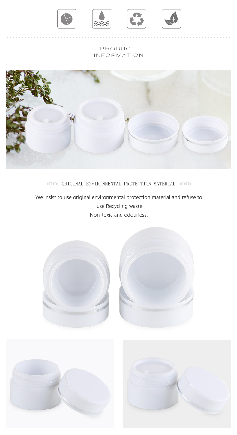 White Plastic Double Wall Cheap Cream Jar for Cosmetic Container