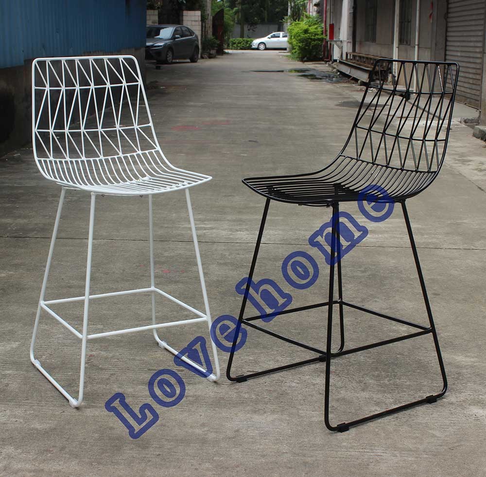 Modern Replica Classic Metal Dining Side Wire Black Bar Chairs