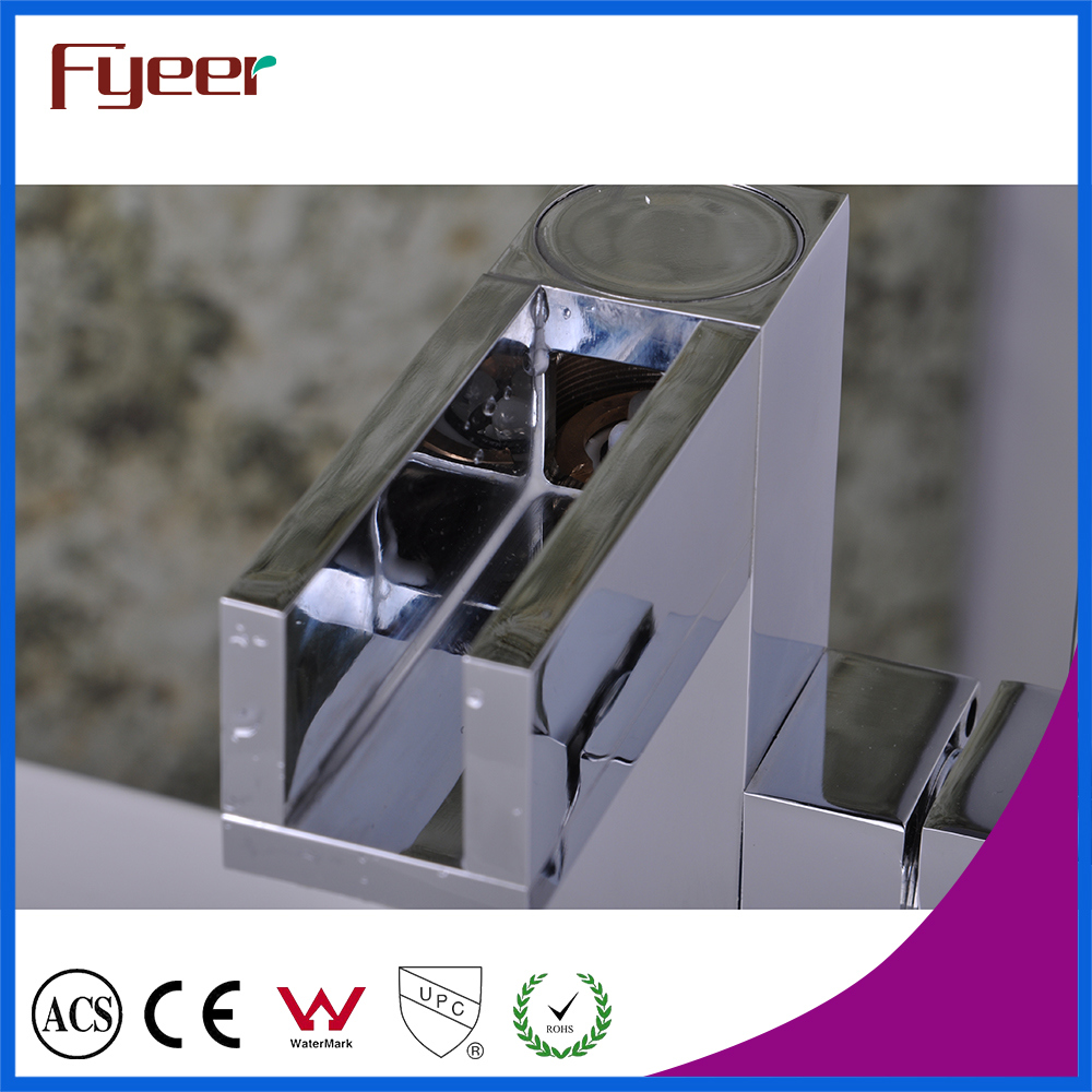Fyeer Chrome Plated Spanner Syle Single Handle Brass Deck Mounted Bathroom Basin Faucet Water Mixer Tap Wasserhahn