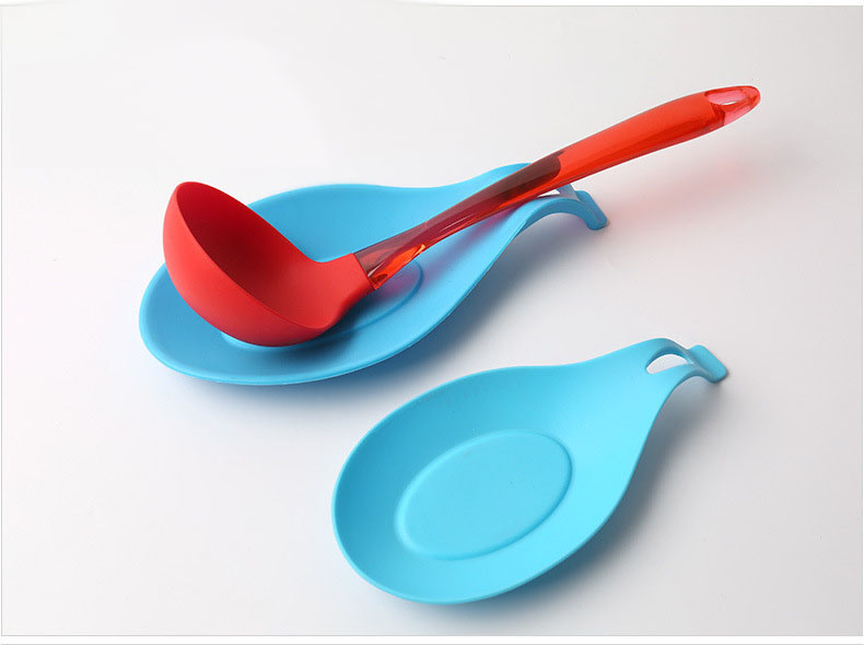 Kitchen Heat Resistant Silicone Spoon Rest Mat Holder