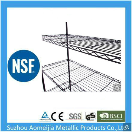 NSF & BSCI Approved 5 Tier Epoxy Wire Shelving for Cold Room Use