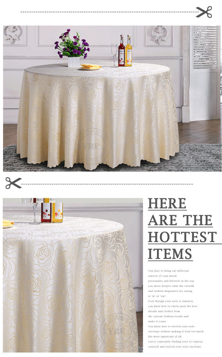 Elegant Cheap Luxuriest Five Star Hotel Restaurant Round Tablecloth