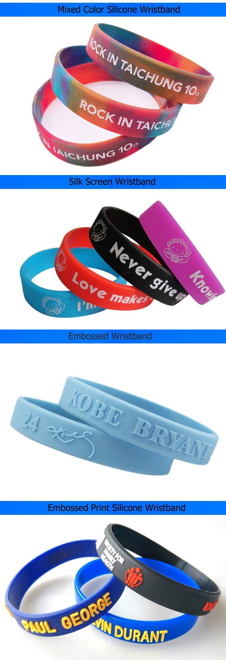 2018 Personalized Custom Wristbands Silicone Bracelet