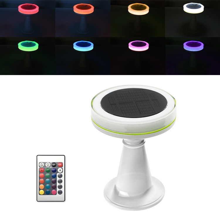 Small Home Decor RGB Color Change Solar LED Desk Remote Control Light for Bar/Garden/Park