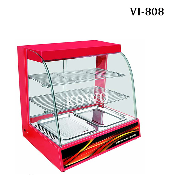 Ce Approved Curved Glass Electric Food Bread Pizza Buffet Warmer Display Cabinet for Sales