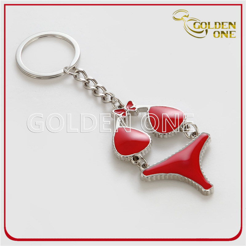 Newest Customized Summer Style Nickel Plated Metal Keyring