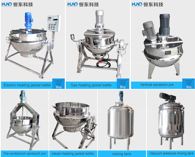 Sanitary Food Jacketed Cooking Kettle Meat Cooking Pot with Mixer