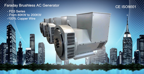 80-200KW Three (or Single) Phase Industrial Diesel Synchronous Brushless Alternator Generator