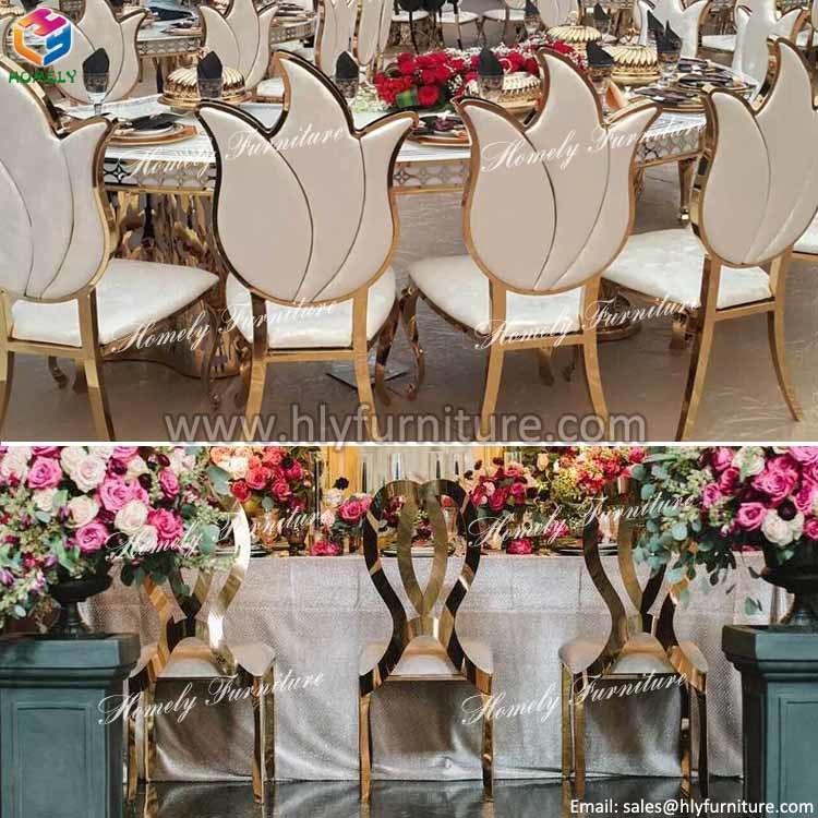 Modern Hotel Stainless Steel Dining Room White Wedding Chair