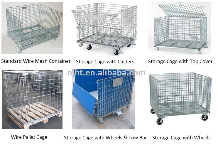 Foldable Stackable Wire Mesh Storage Container with CE Certificate