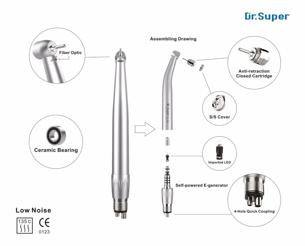 Dental Supplies LED Inner Water Spray Low Speed Handpiece