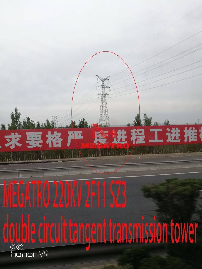 Megatro 220kv 2f11 Sz3 Double Circuit Tangent Transmission Tower