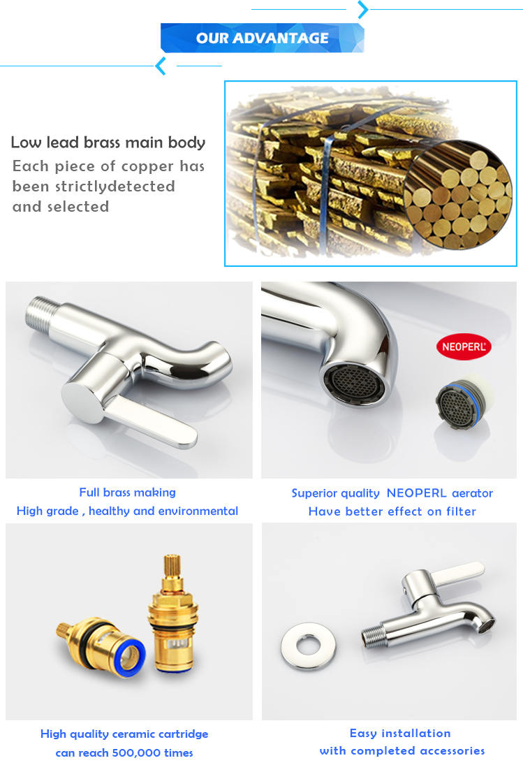 Hot Selling Cold Water Brass Body Single Lever Tap