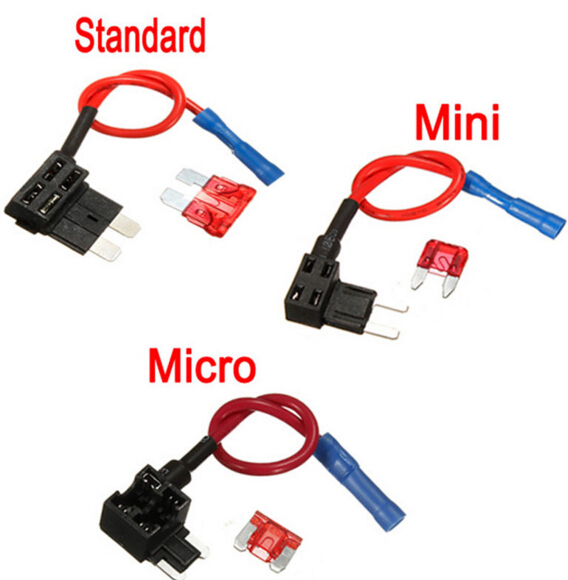 12V Car Add-a-Circuit Fuse Tap Adapter Mini ATM Apm Blade Fuse Holder Pack of 5