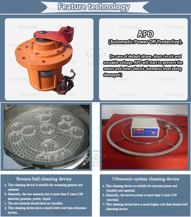 Auto Power off Motor Rotary Sifter Machinery Vibrating Sieve