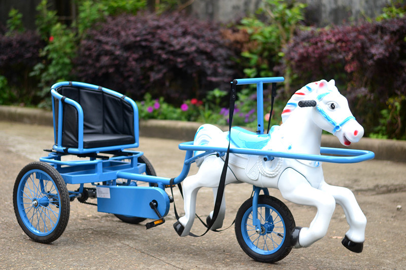 New Amusement Park Kids Pedal Horse Cart, New Design Carousel Cart