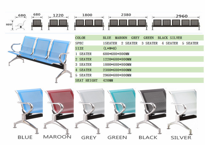 Whole Sale Steel Public Bench Hospital Visitor Airport Chair A61#