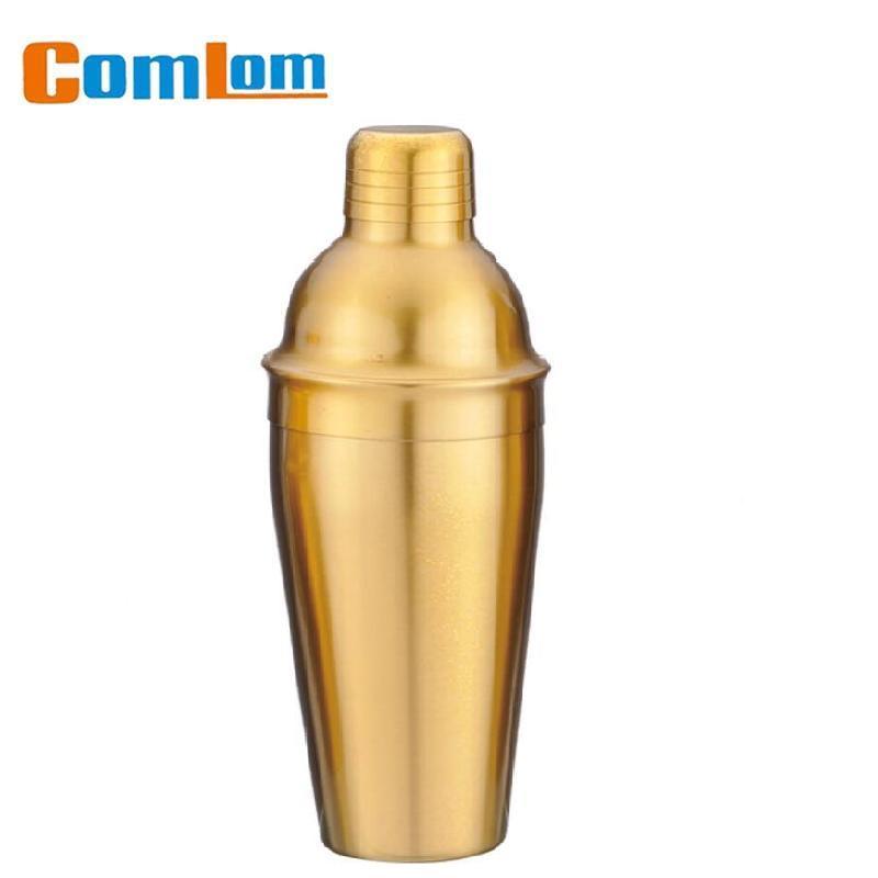 Cl1z-Ajw01d Comlom Golden Coated Stainless Steel Cocktail Shaker