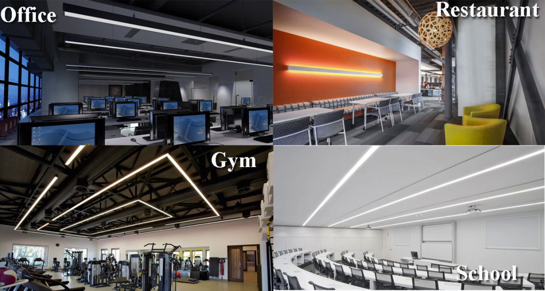 2018 Hot! Suspended LED Linear Trunking Light for Office, Supermarket, Warehouse