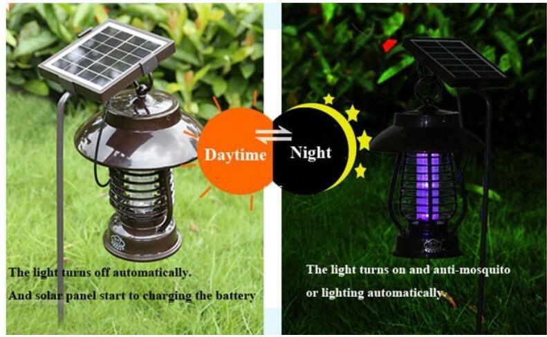 Luz Solar Lamp Solar Light Multi-Functional Portable UV LED Lamp Solar Insect Killer