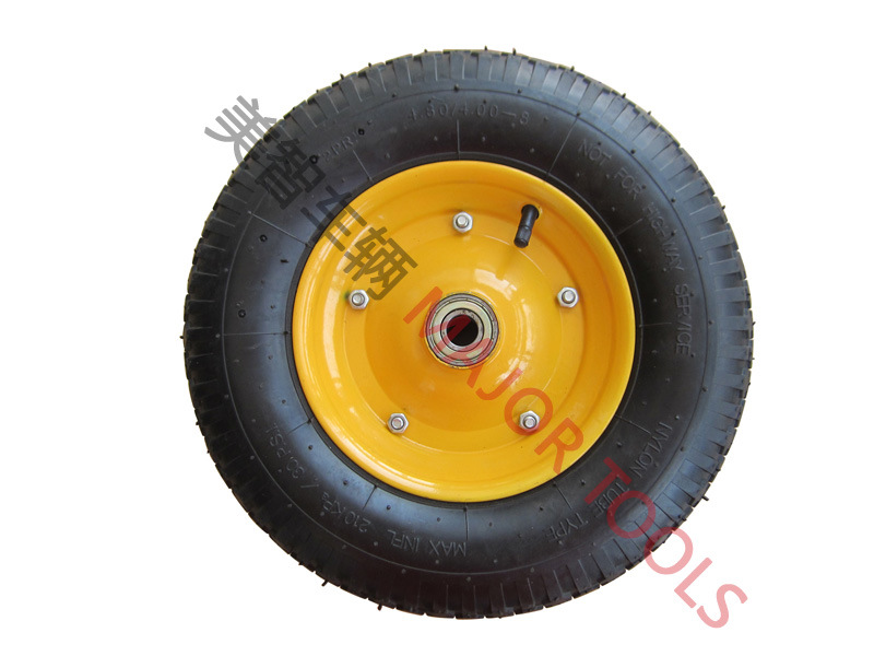 4.00-8 Yellow Rim Pneumatic Wheel with Inner Tube for Wheelbarrow