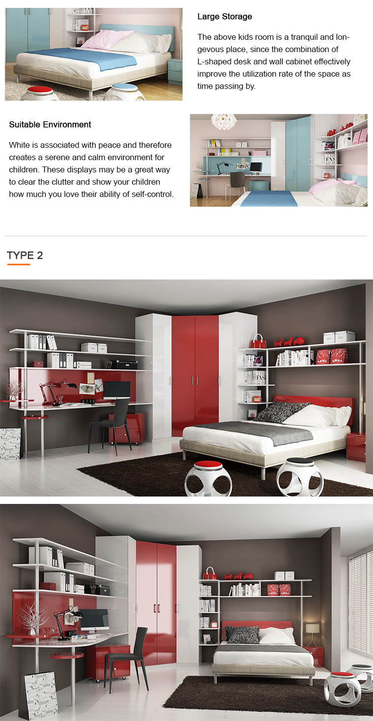 Modern Kids Wooden Furniture Children Bedroom Furniture (OP16-KID5)