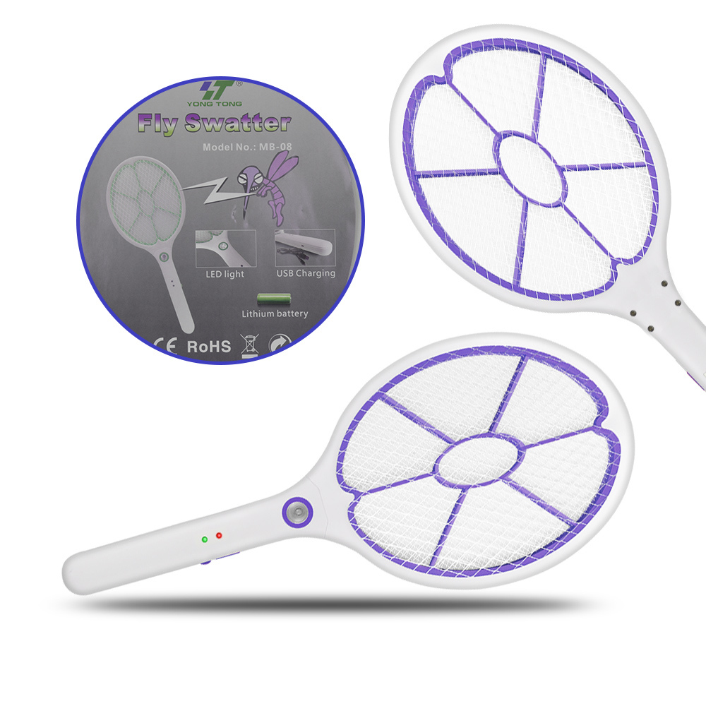 USB Rechargeable Fly Swatter with Lithium Battery