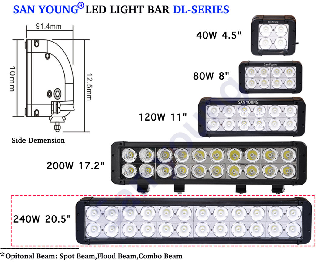 20 Inch 240W Super Bright Dual Row CREE LED Light Bar Offroad LED Drive Light