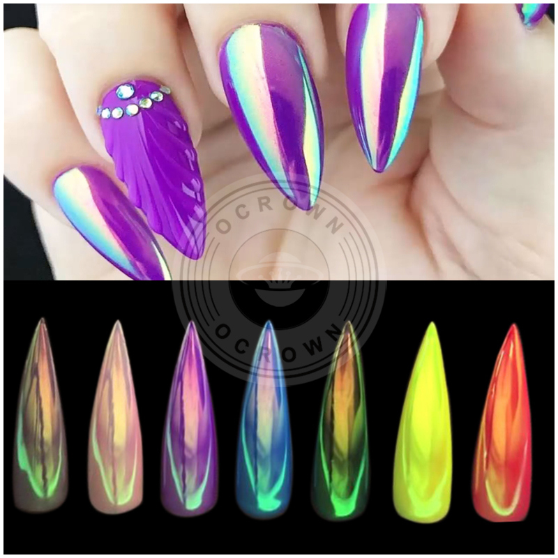 Shining Unicorn Mirror Nail Chameleon Pigment Chrome Powder