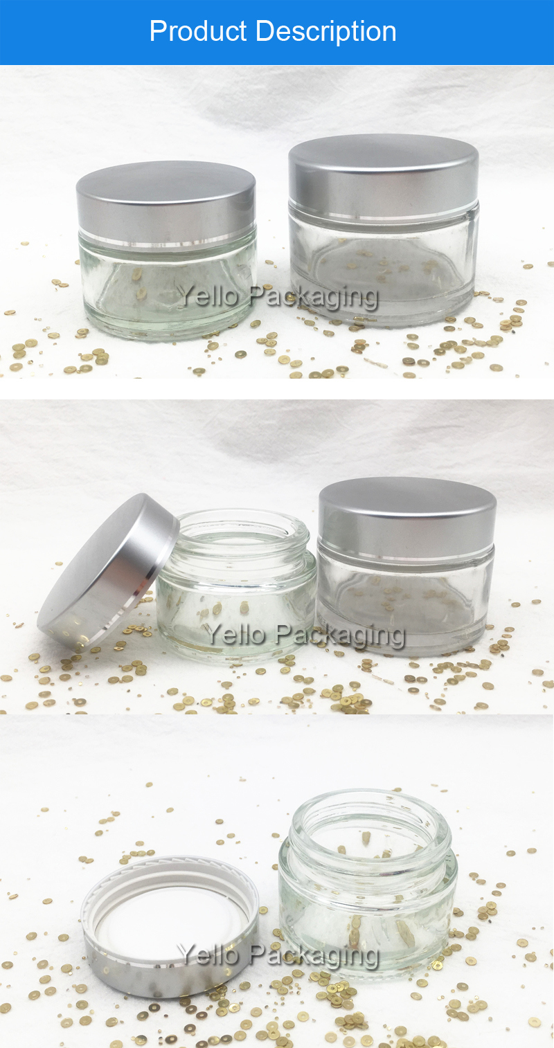 Wholesale Custom Cosmetic Packaging Cream Container Glass Cosmetic Jars