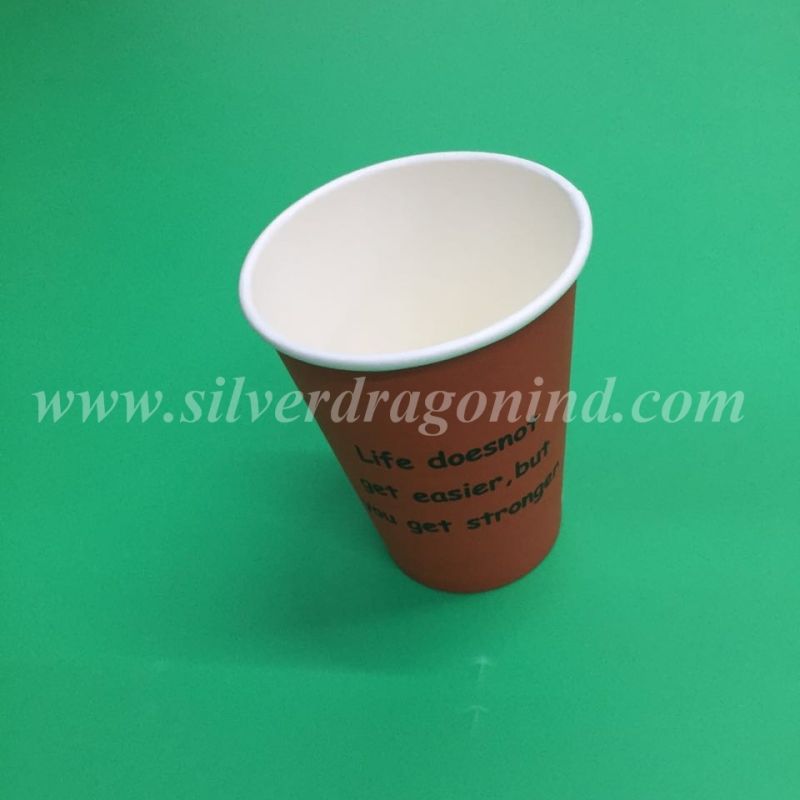 Custom Logo Printed Disposable Paper Coffee Cup with Lid