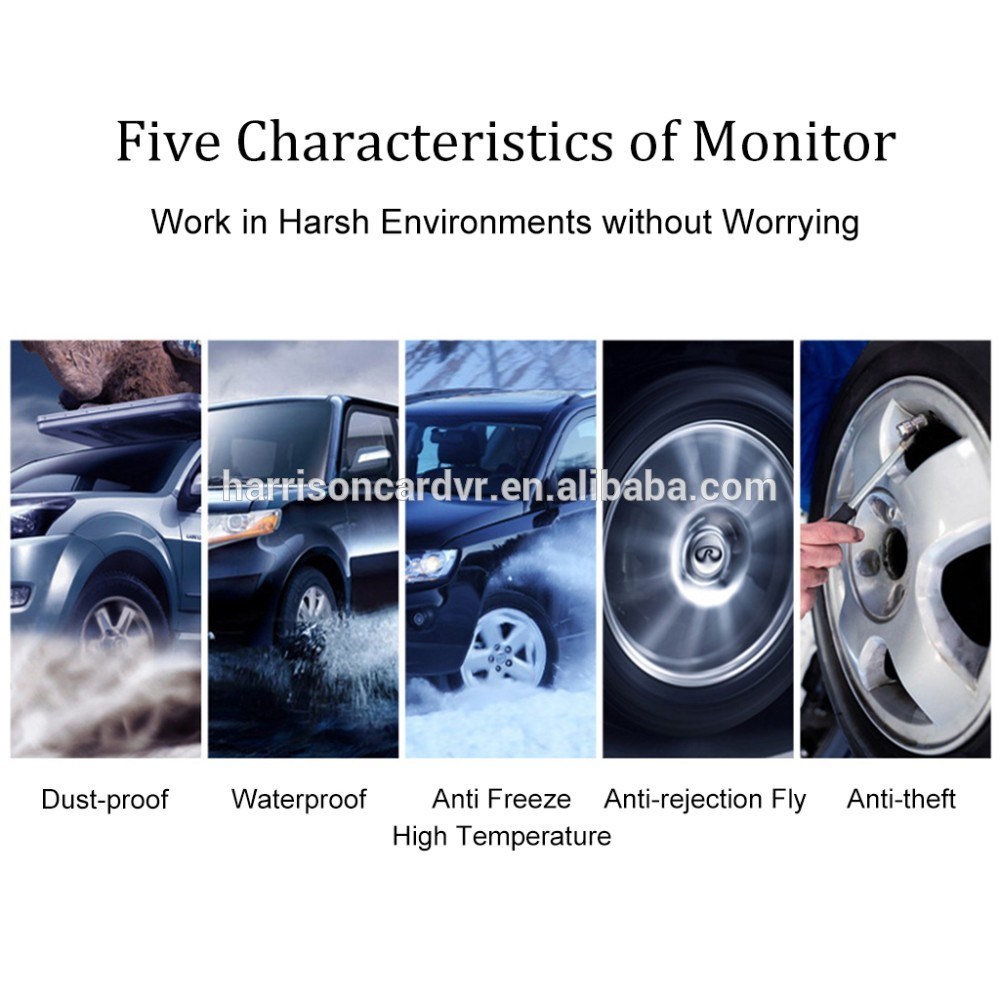 Auto Truck TPMS Car Wireless Tire Pressure Monitoring System with 6 External Sensors Replaceable Battery LCD Display