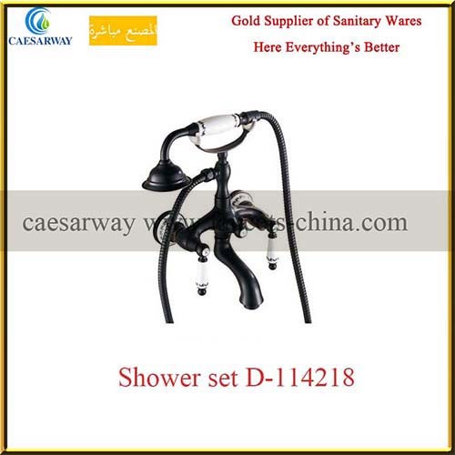 Black Sanitary Ware Bathroom Faucet Shower Set D-114318